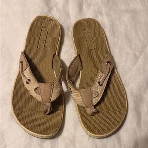 Sperry Neutral Tan & Light Brown Slide Sandals
